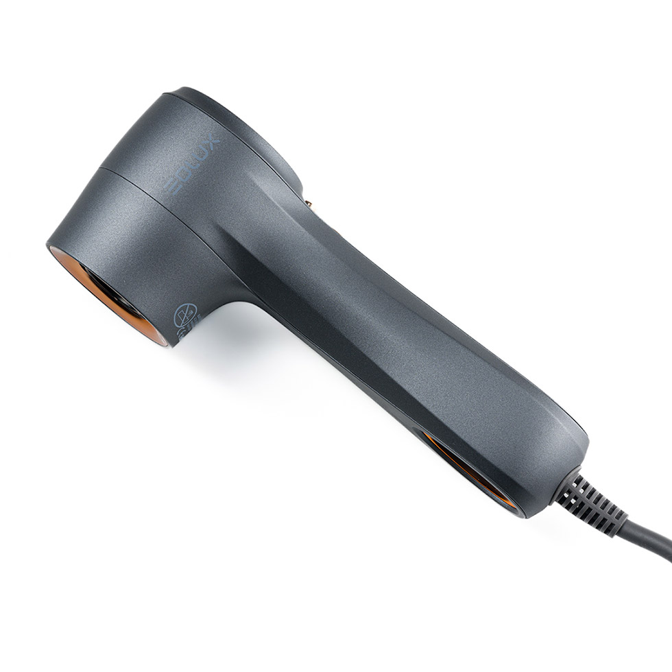 Vista lateral Secador iónico silencioso mini EX01BLK sin aspas