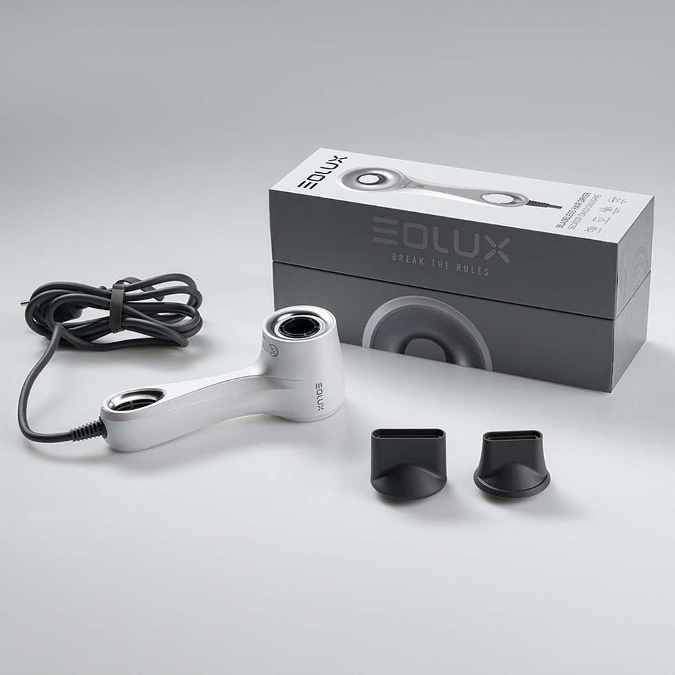 Caja Secador iónico silencioso mini EX01WHT y boquillas