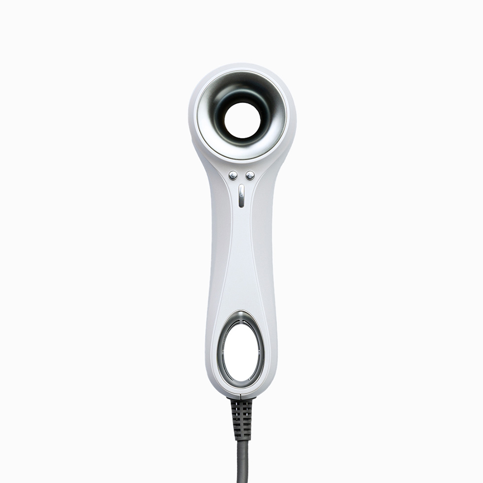 Vista frontal Secador iónico silencioso mini EX01WHT sin aspas
