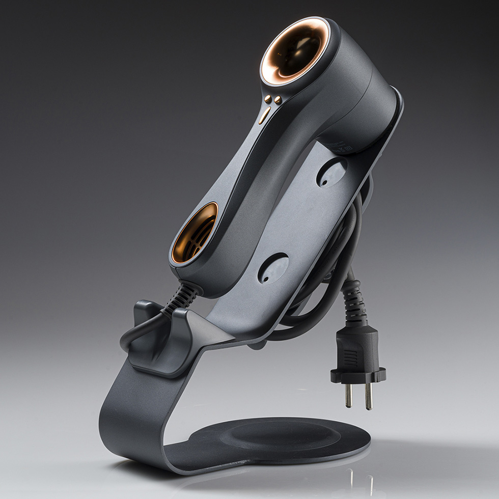 Secador negro con soporte Secador EX01 negro con soporte aparador